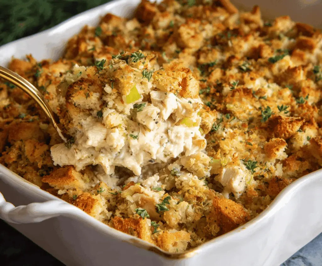 Easy Chicken & Stuffing Casserole