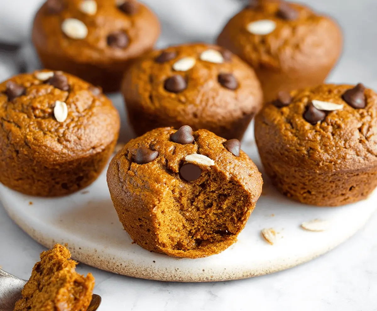 Delicious healthy flourless pumpkin muffins topped with cinnamon and walnuts, perfect for a nutritious snack or breakfast