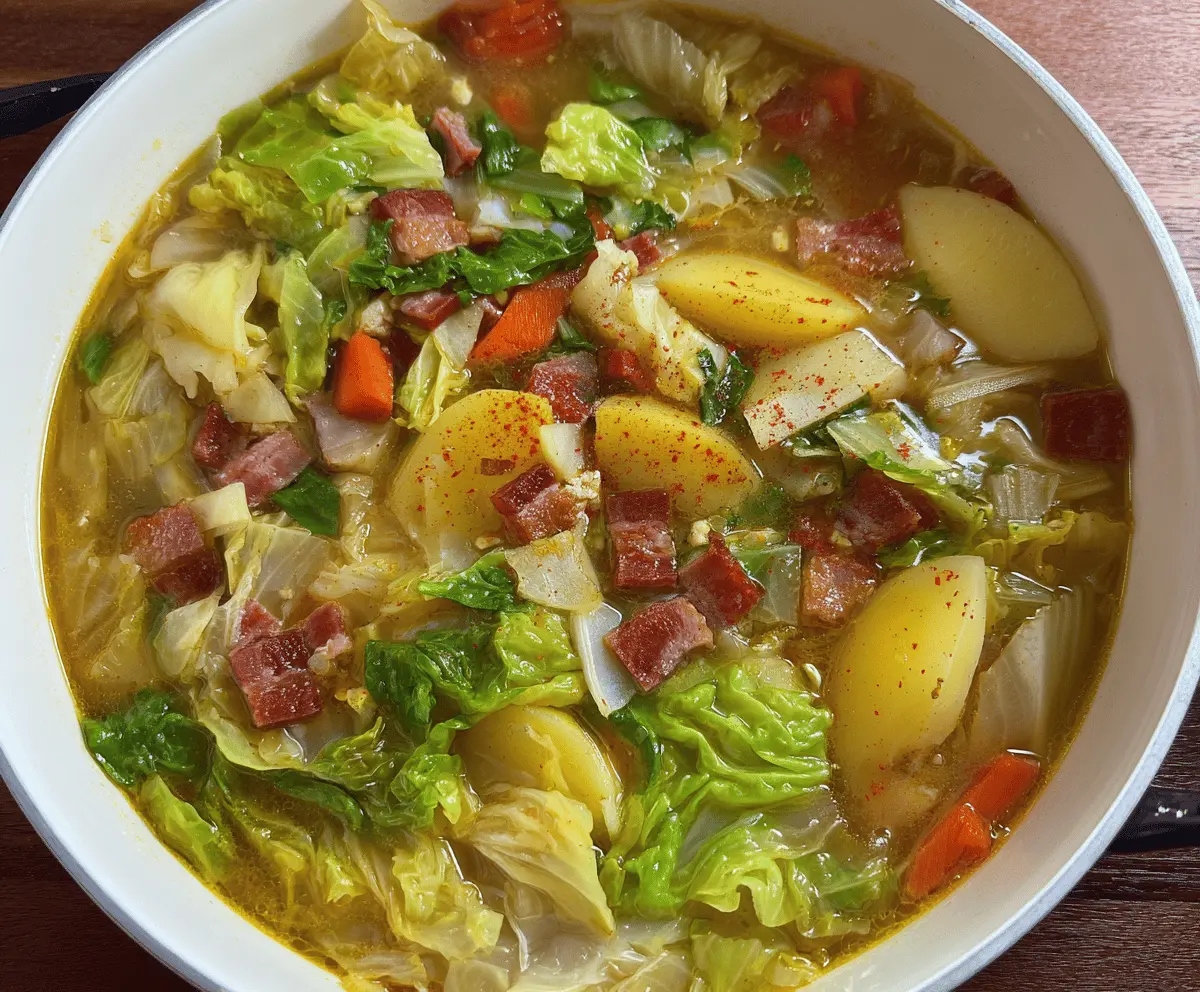 Irish Bacon, Cabbage, and Potato Soup