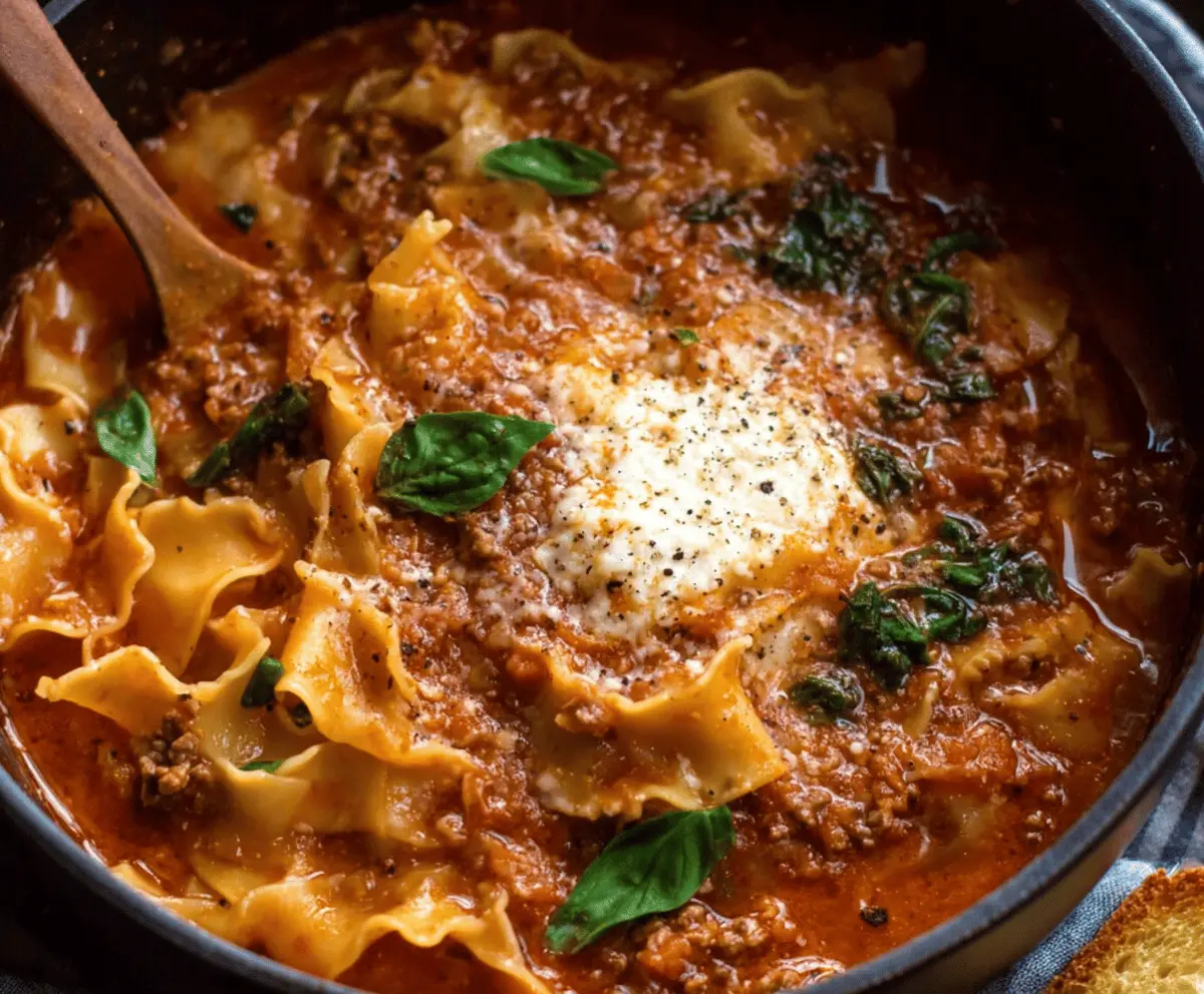 One Pot Lasagna Soup