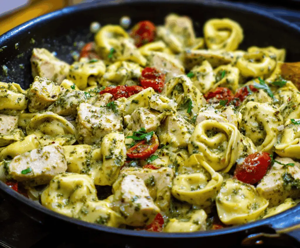 Pesto Chicken Tortellini Creation