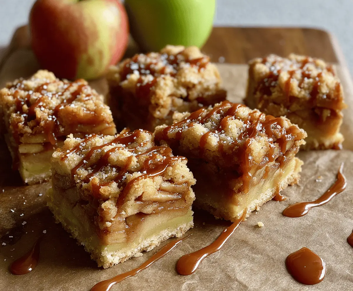 Salted Caramel Apple Bars for Fall Treats