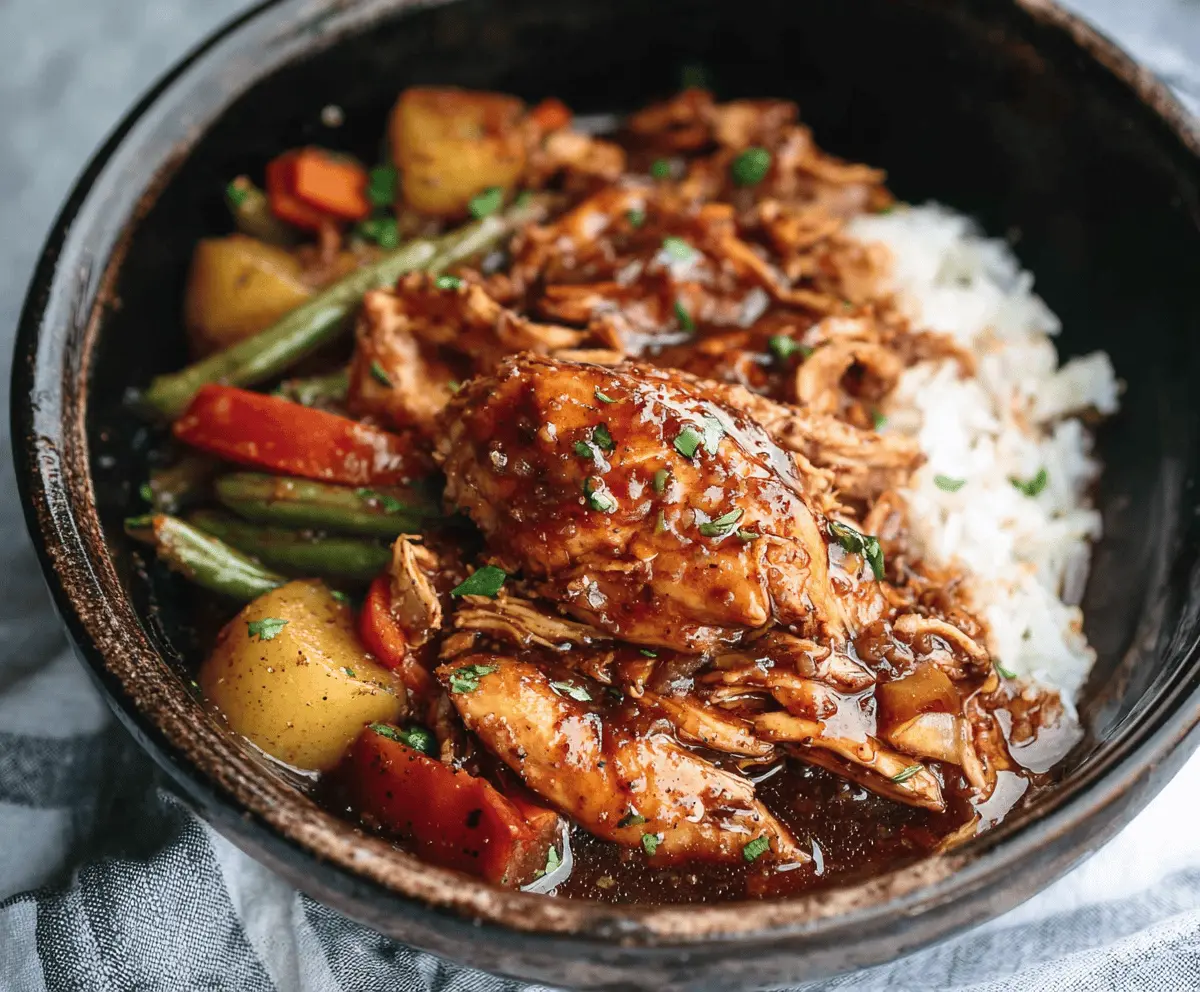 Easy Slow Cooker Honey Garlic Chicken with Veggies Recipe