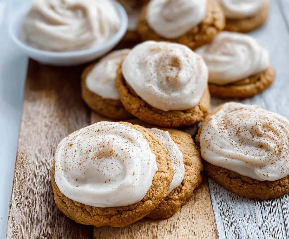 Soft Pumpkin Cookies with Cinnamon Frosting