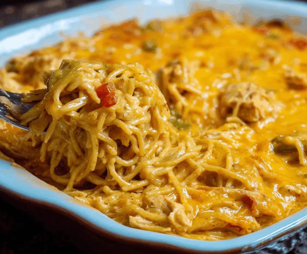 Spicy Southern Chicken Spaghetti Casserole