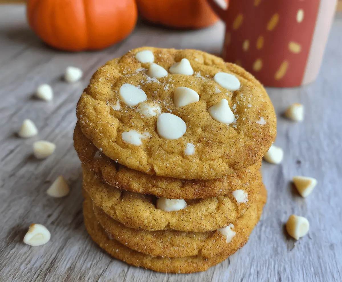White Chocolate Pumpkin Snickerdoodle Cookies