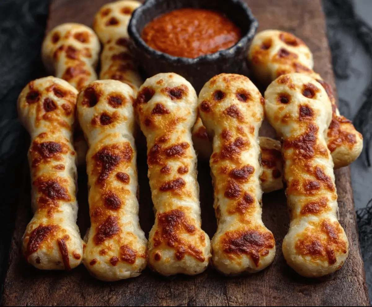Spooky Cheesy Halloween Breadstick Bones Recipe