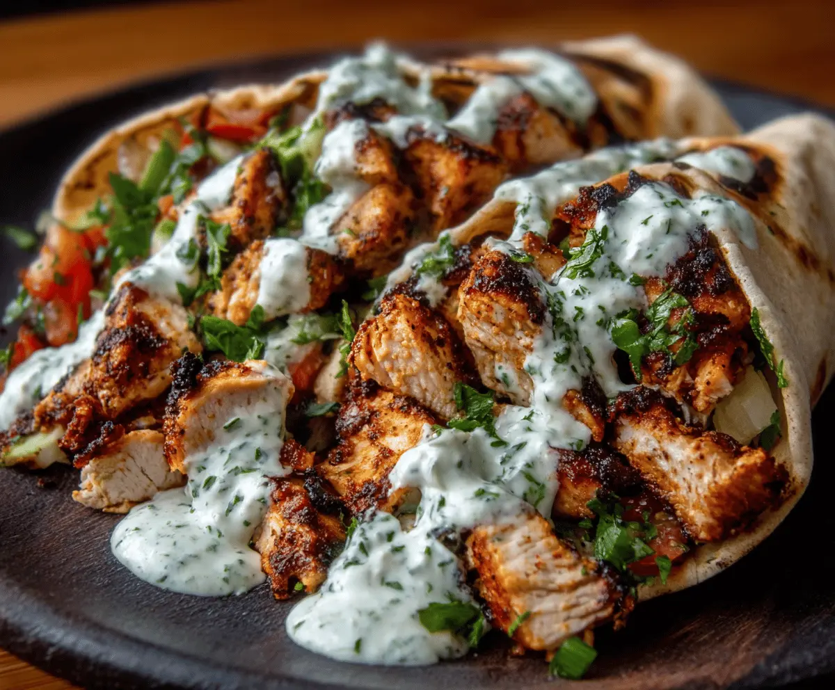 Easy Chicken Shawarma Recipe with Creamy Garlic Sauce