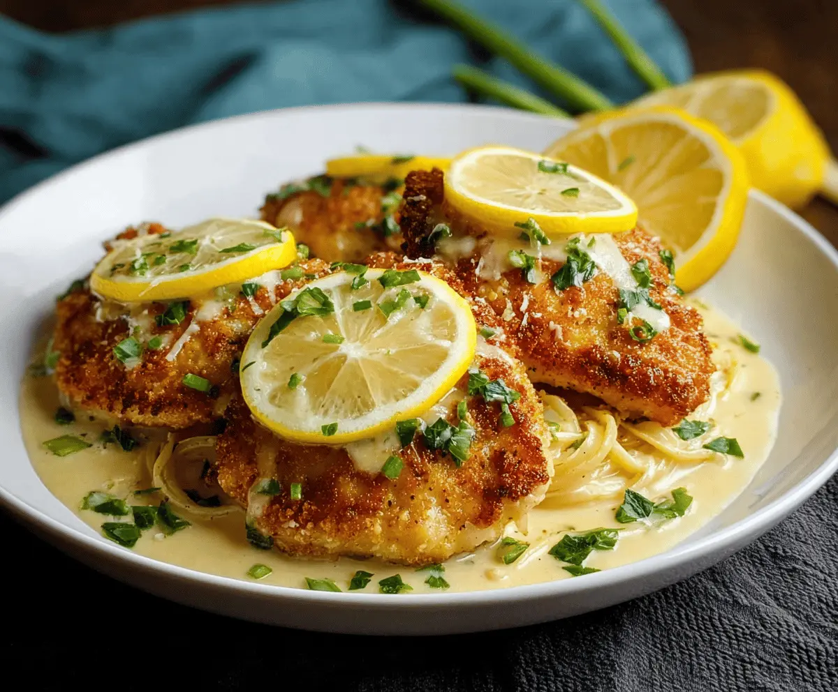 Delicious Lemon Chicken Romano served on a plate with fresh herbs, perfect for family dinner, showcasing a flavorful, comforting homemade meal