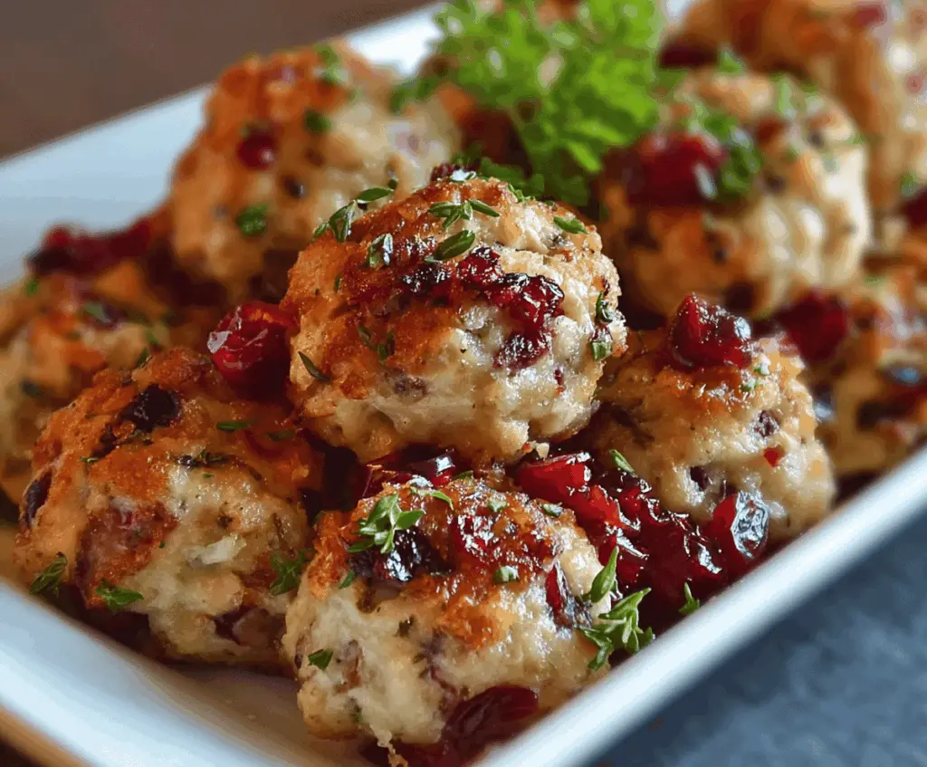 Cranberry Turkey Stuffing Balls