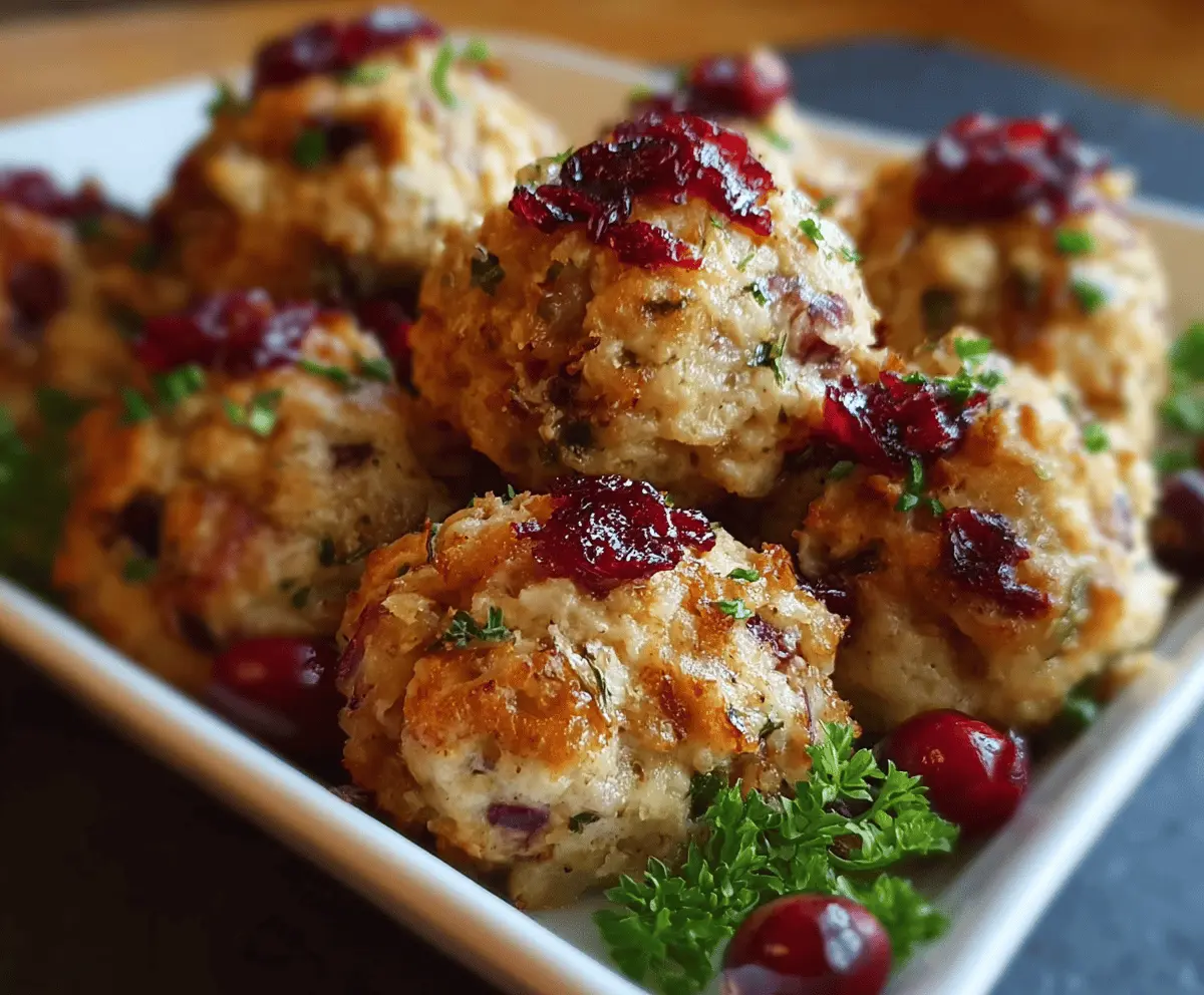 Cranberry Turkey Stuffing Balls Recipe – Easy & Delicious Holiday Snack