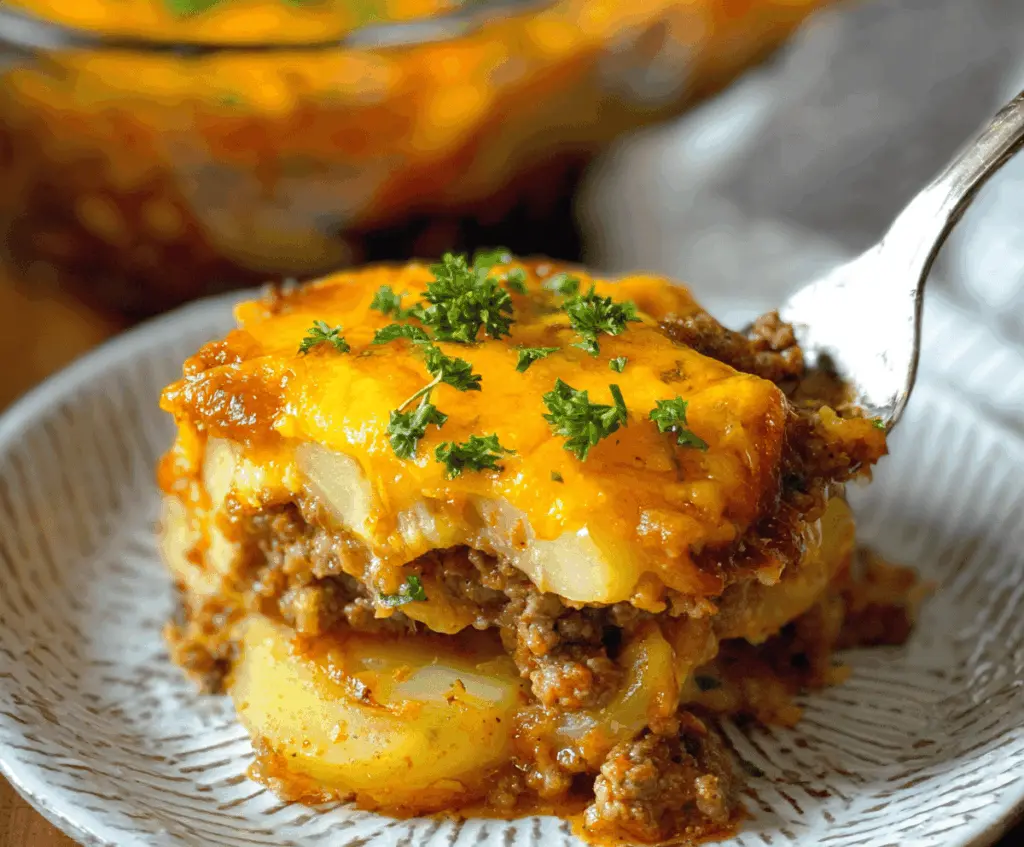 delicious ground beef and potatoes casserole recipe