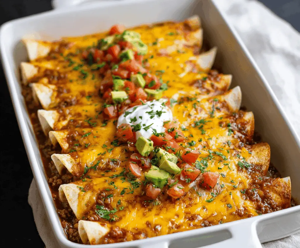 delicious ground beef enchiladas ready in 30 minutes