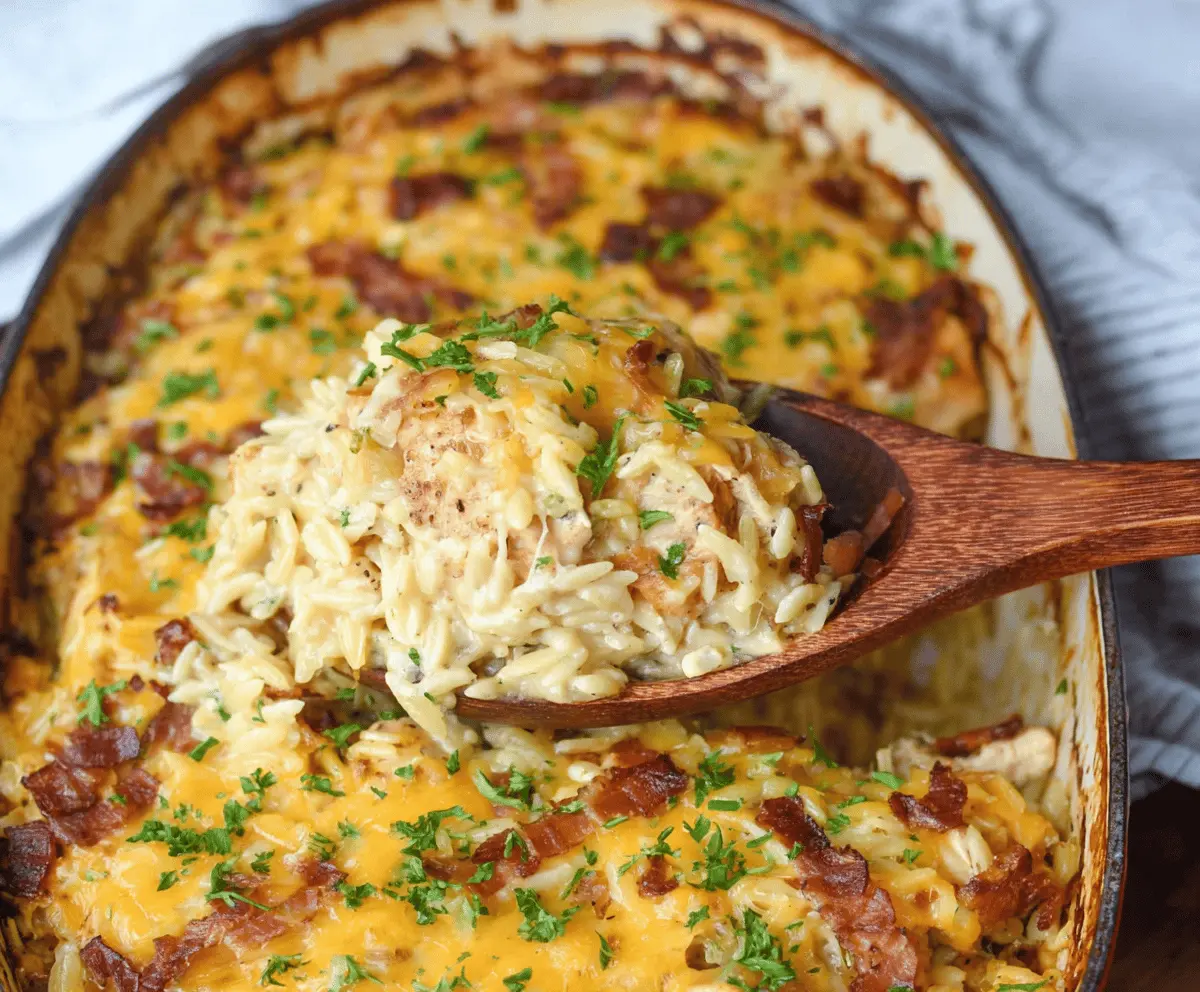 Easy French Onion Chicken Orzo Casserole – Comfort Food Recipe
