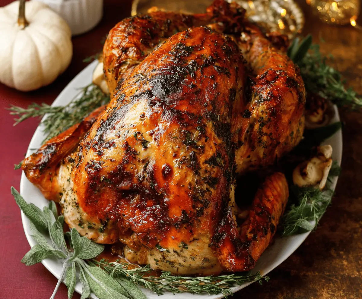 Garlic Herb Butter Roast Turkey Recipe – Juicy & Flavorful Feast