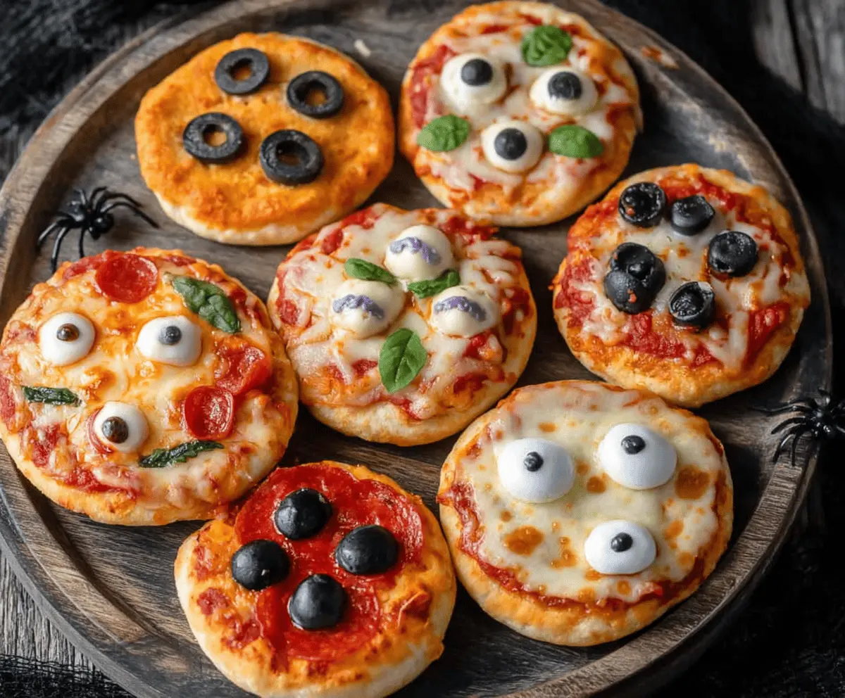 Spooky Halloween Mini Pizzas: Fun Kid-Decorated Eyeball Treats