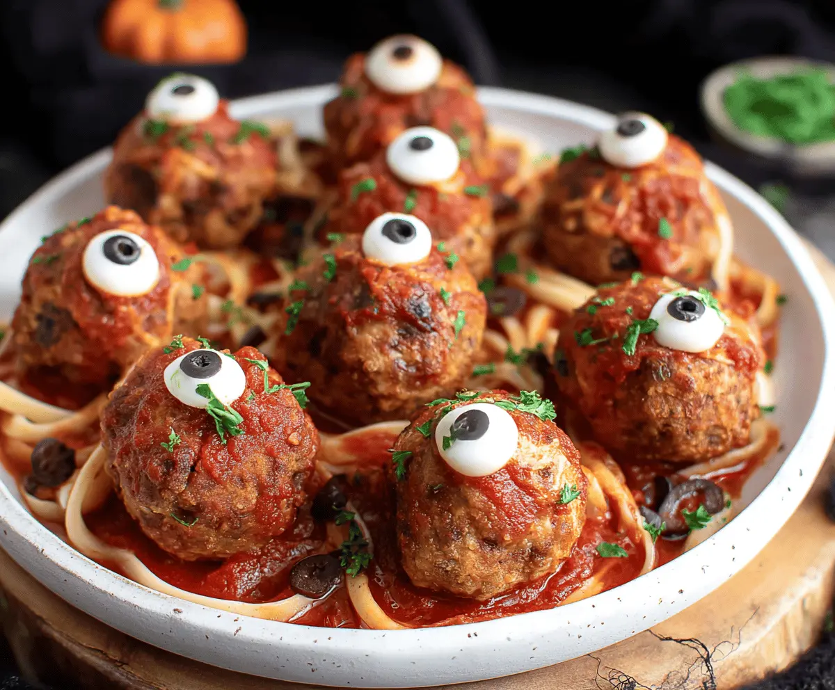 Keto Monster Eyeball Meatballs – Spooky Party Snack Recipe