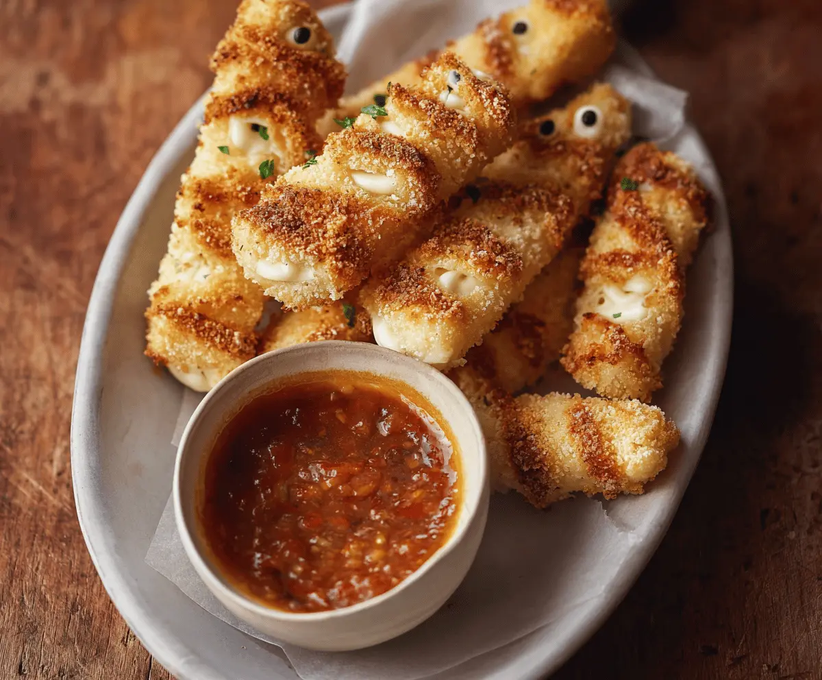 Crispy Mummy Mozzarella Sticks – Fun Halloween Snack Recipe