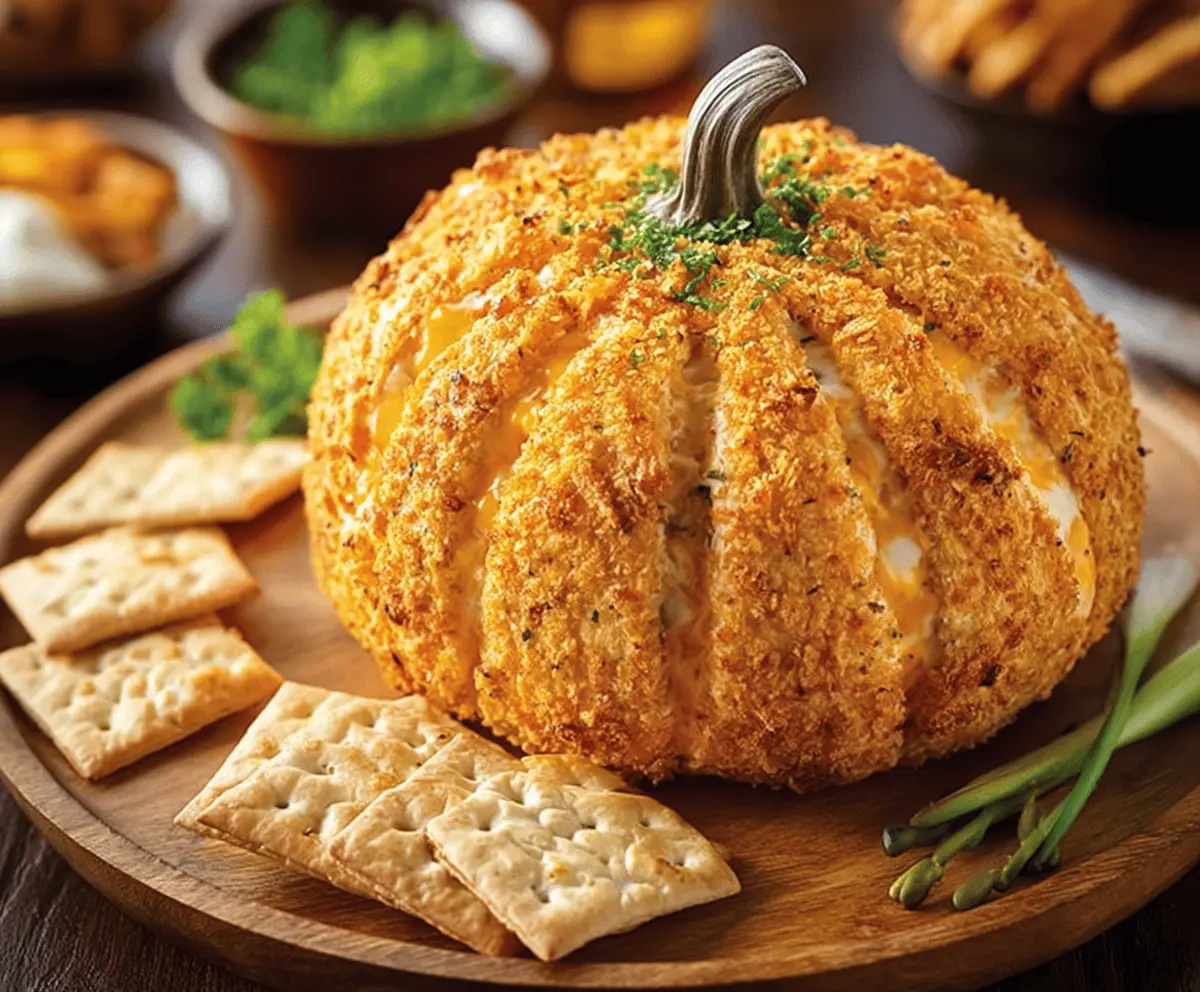 Easy Pumpkin-Shaped Cheese Ball Recipe – Perfect Halloween Snack