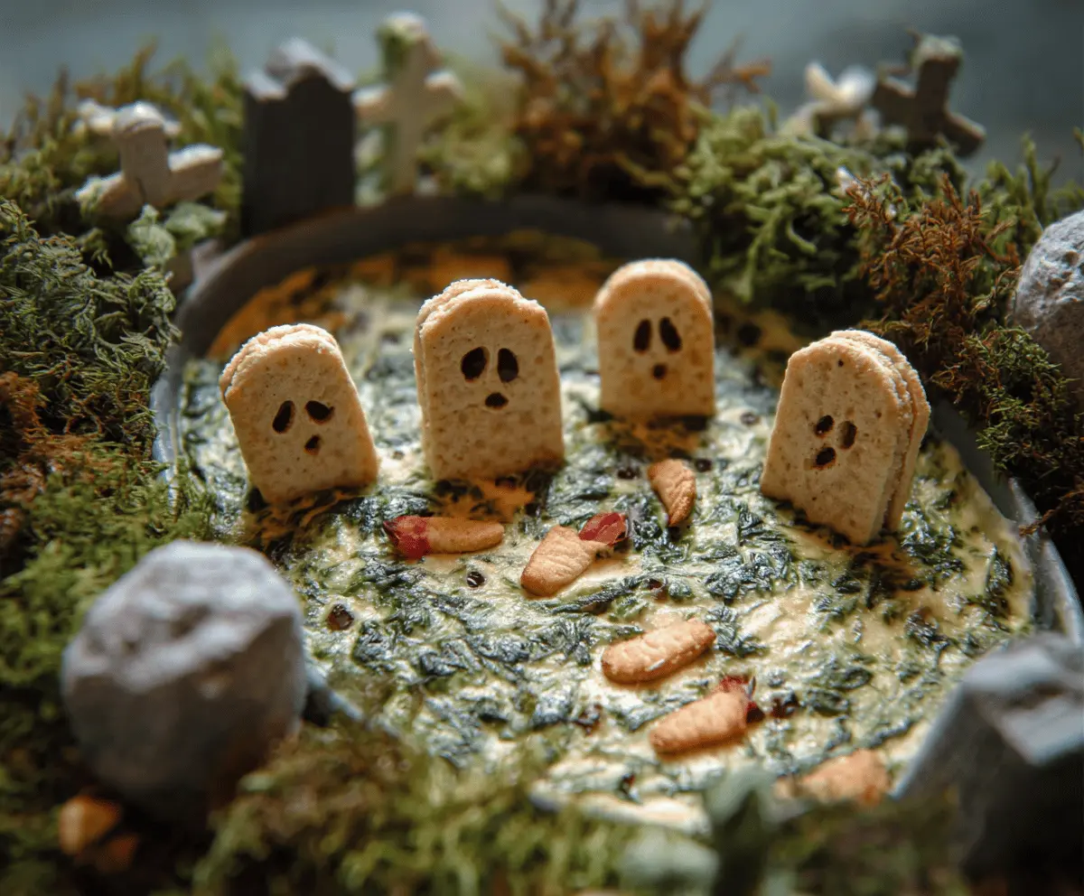 Spooky Spinach Dip Graveyard Party Recipe