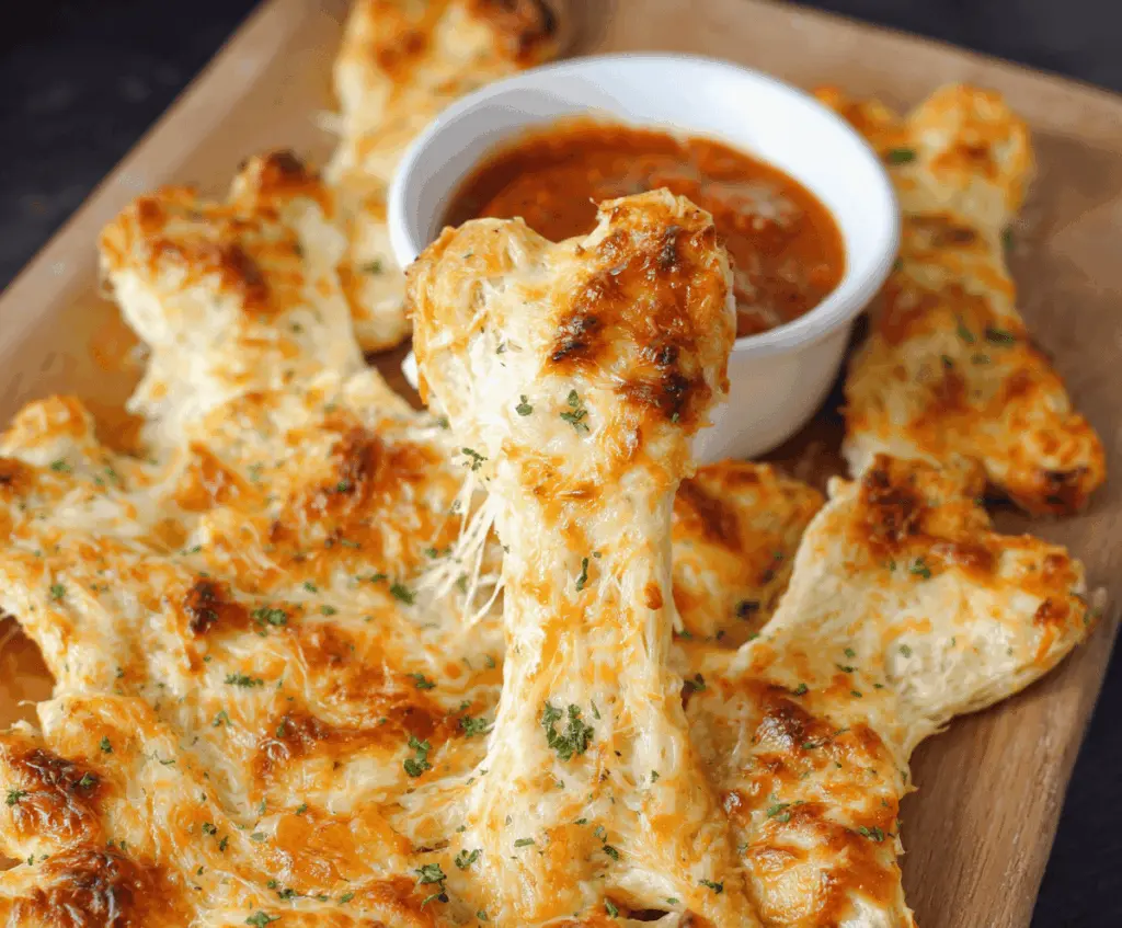 Cheesy breadstick bones for Halloween party appetizers, perfect for spooky celebrations and festive snacks