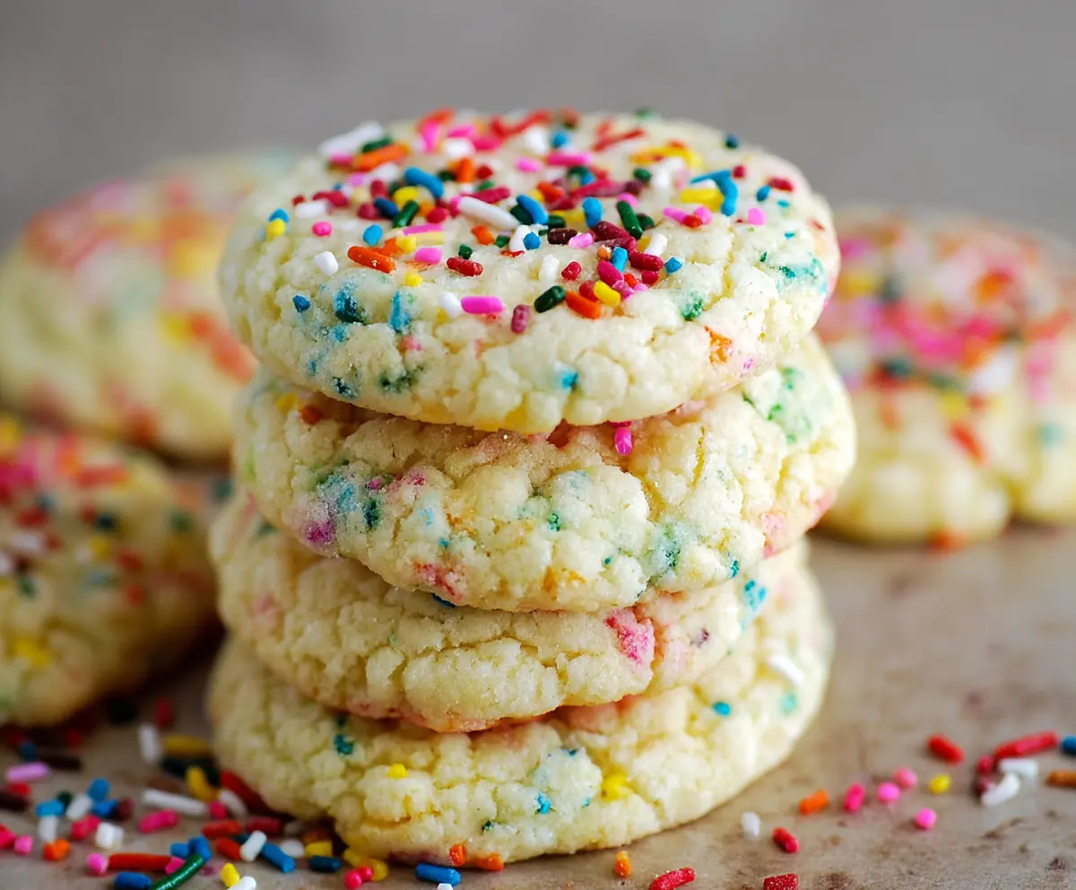 Delicious homemade cake mix cookies freshly baked and ready to serve.