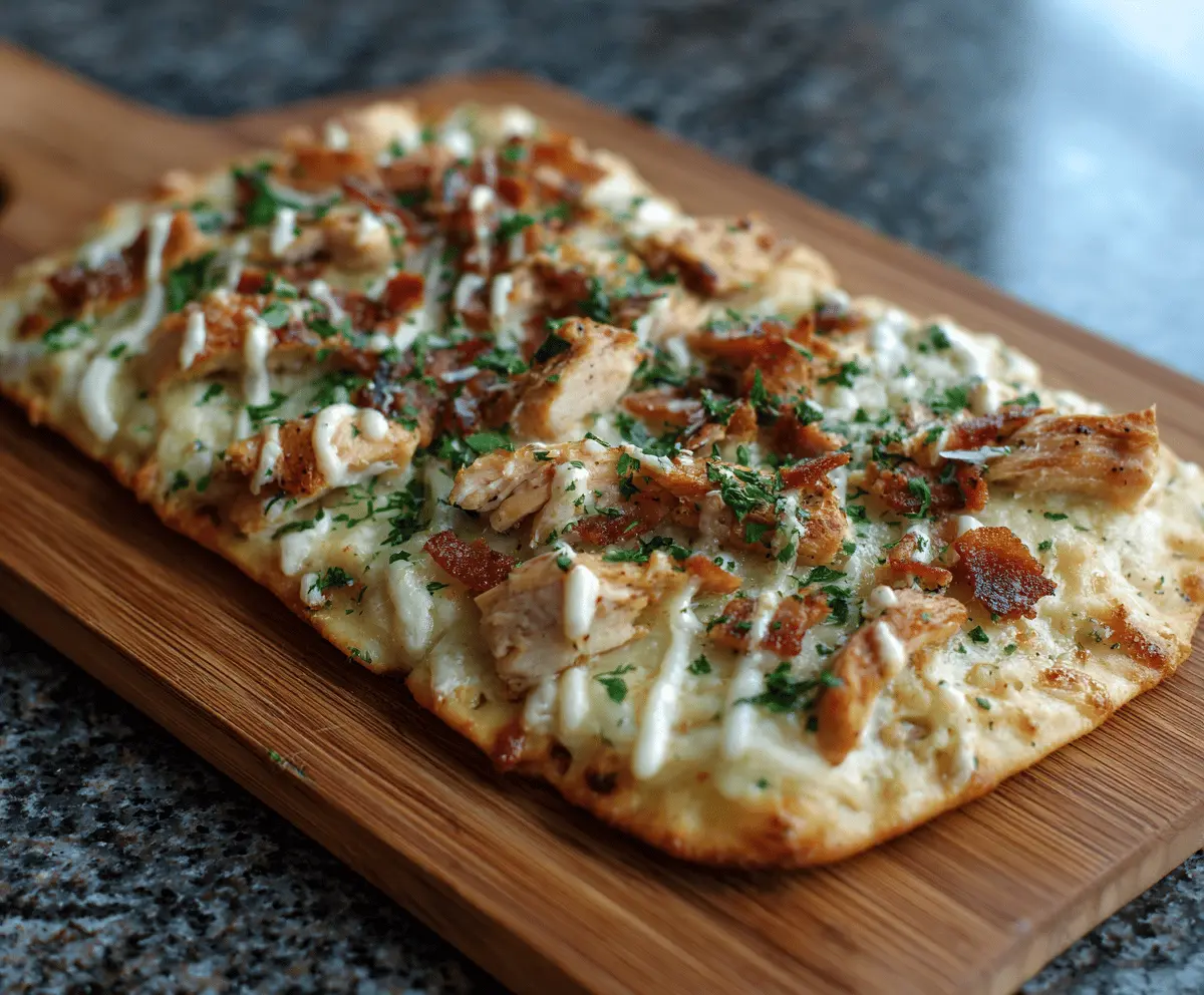 Easy Chicken Alfredo Flatbread
