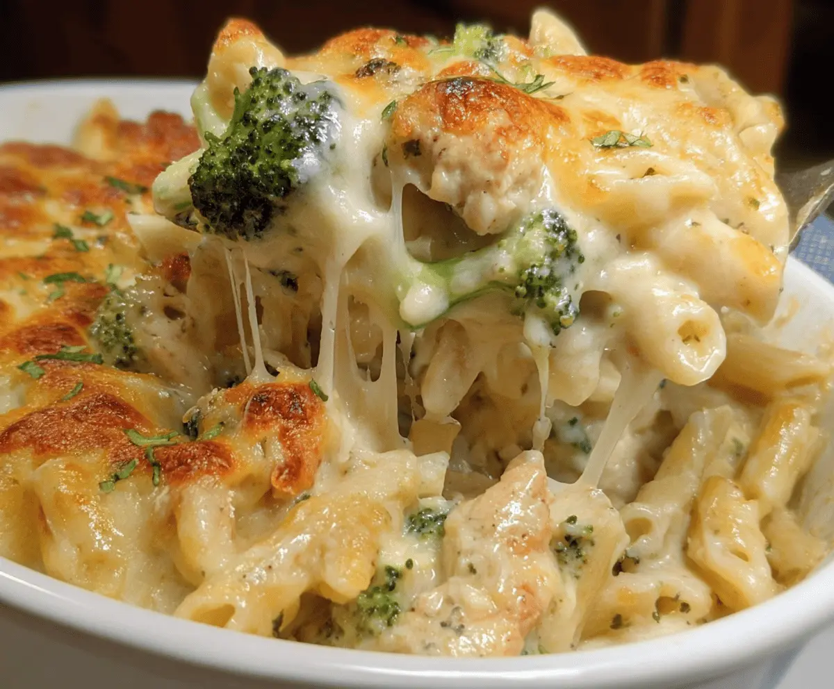 Easy Chicken Broccoli Alfredo Bake