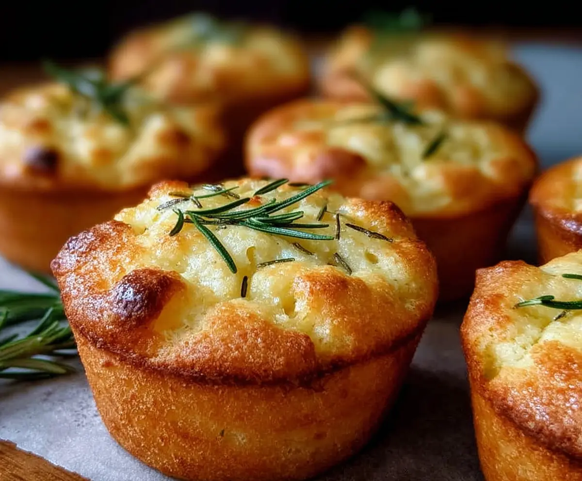 Easy Garlic Rosemary Focaccia Muffins