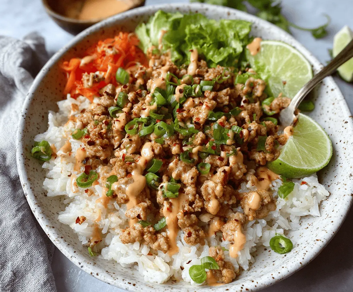 Easy Ground Turkey Rice Bowls with Bang Bang Sauce