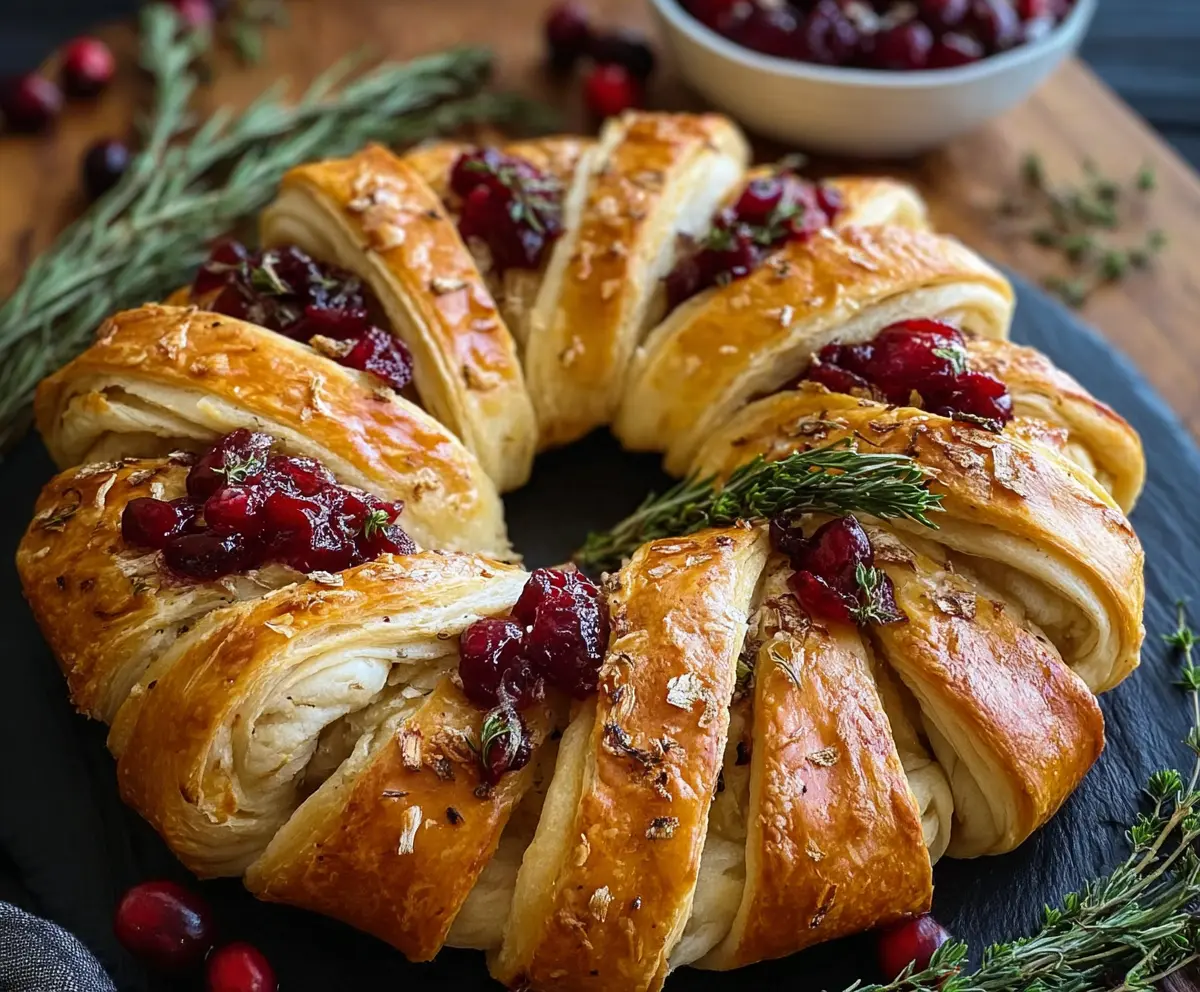 Easy Turkey Cranberry Crescent Ring