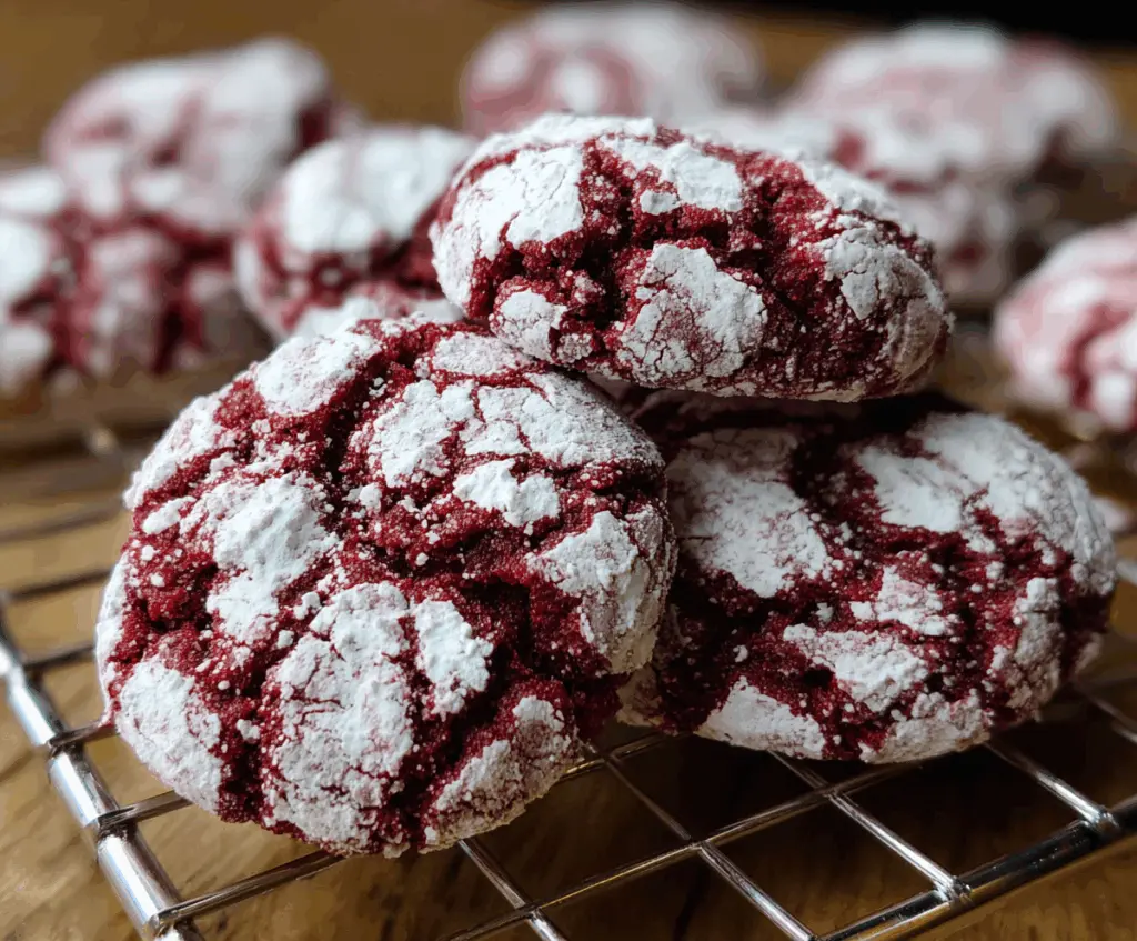 Red Velvet Crinkle Cookies