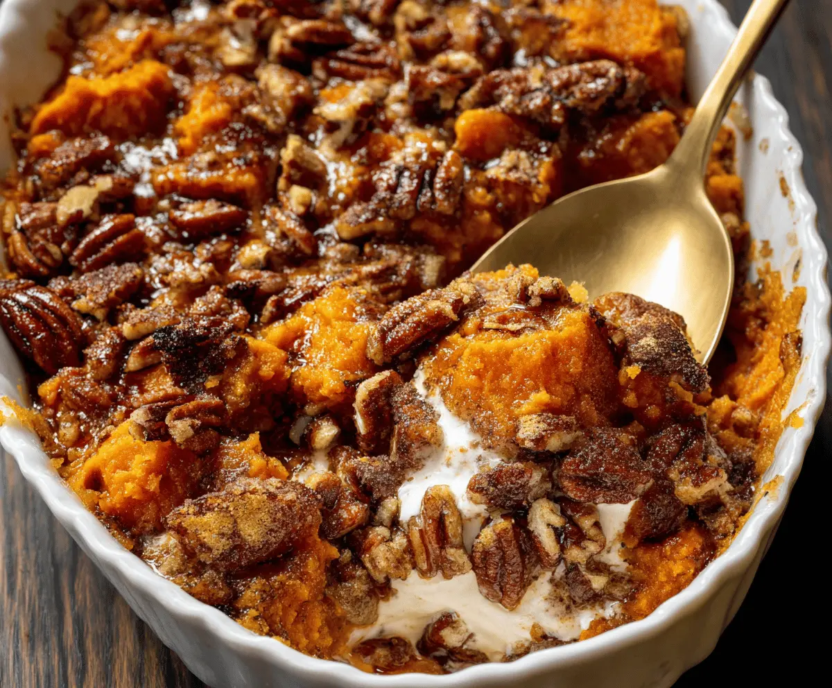 Easy Southern Maple Sweet Potato Casserole