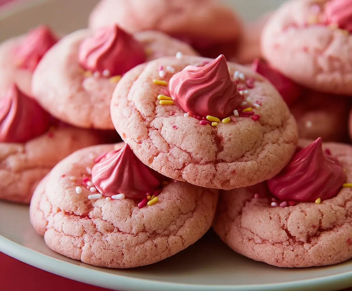 Easy Strawberry Valentine Cookies