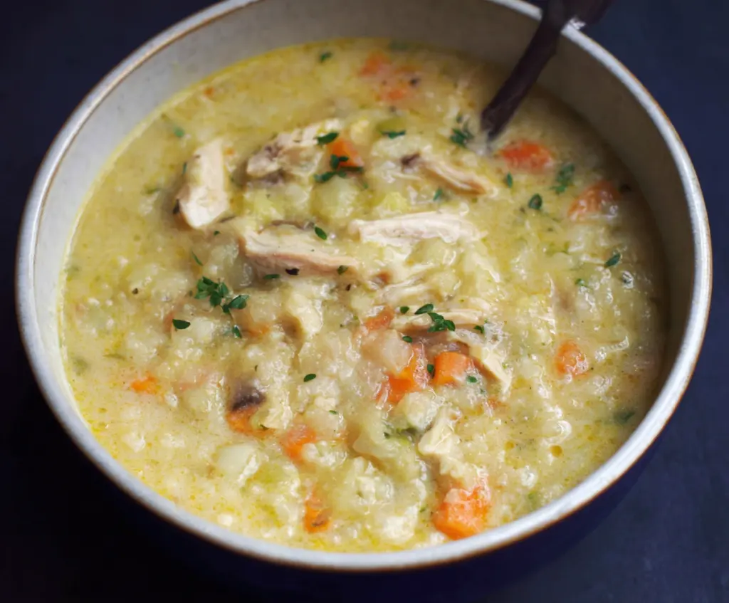 30-Minute Cauliflower Chicken Soup