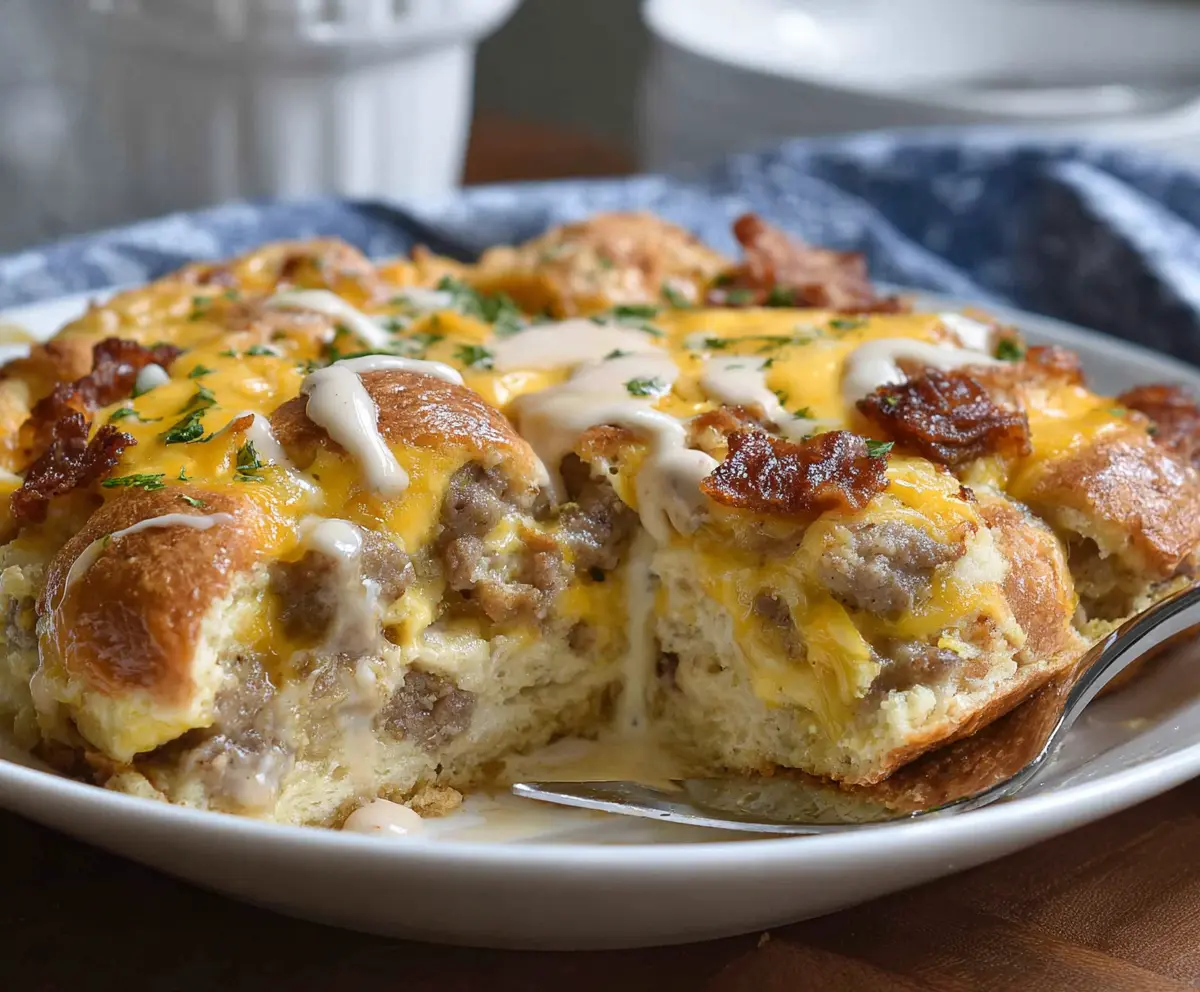 Easy Biscuits and Gravy Casserole