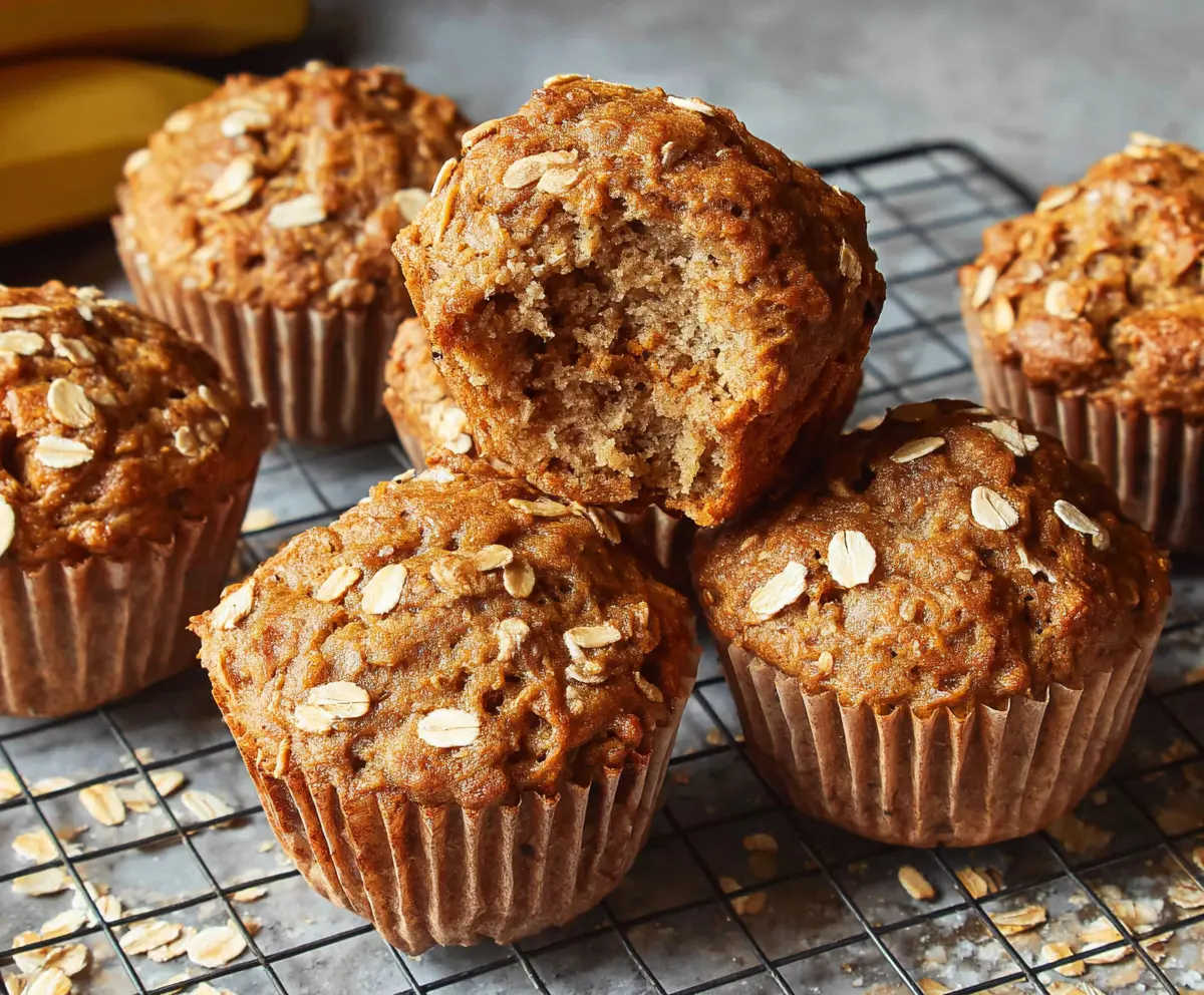 Healthy Banana Oatmeal Muffins No Blender
