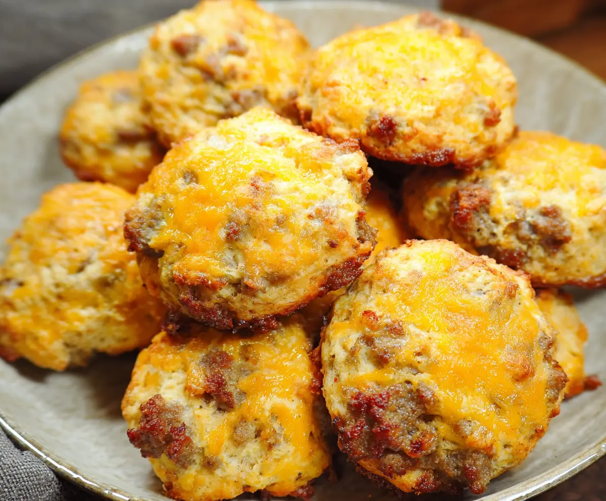 Easy Keto Sausage Cheese Biscuits
