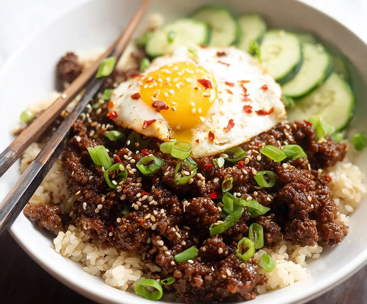 Easy Korean Ground Beef Bowl Recipe
