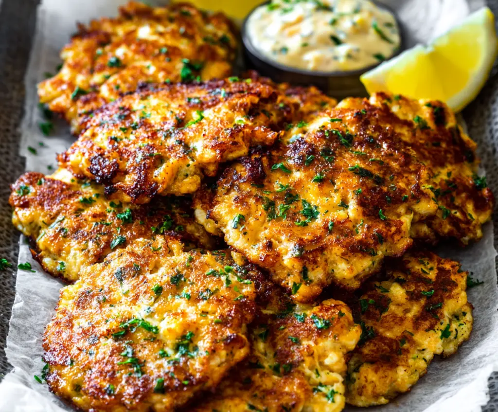 Low Carb Dinner : Cheesy Chicken Fritters Recipe