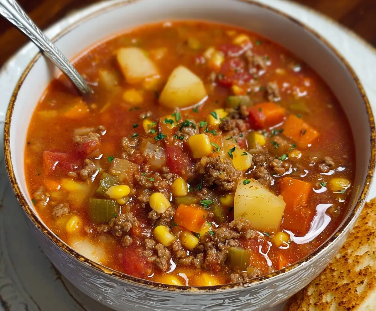 Classic Old Fashioned Hamburger Soup