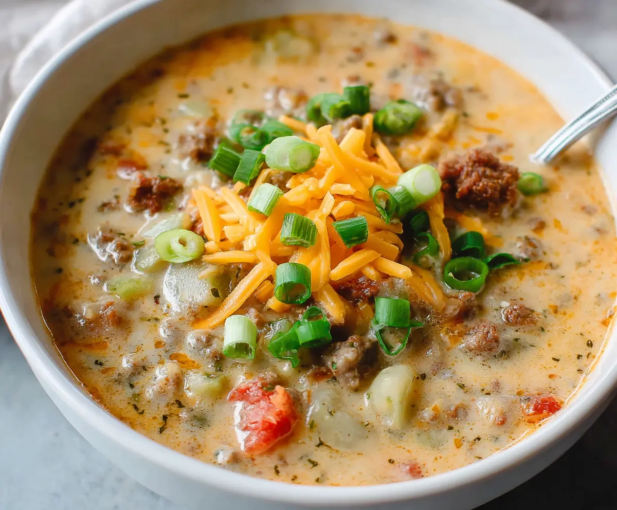 Easy Rich Cheeseburger Soup Recipe