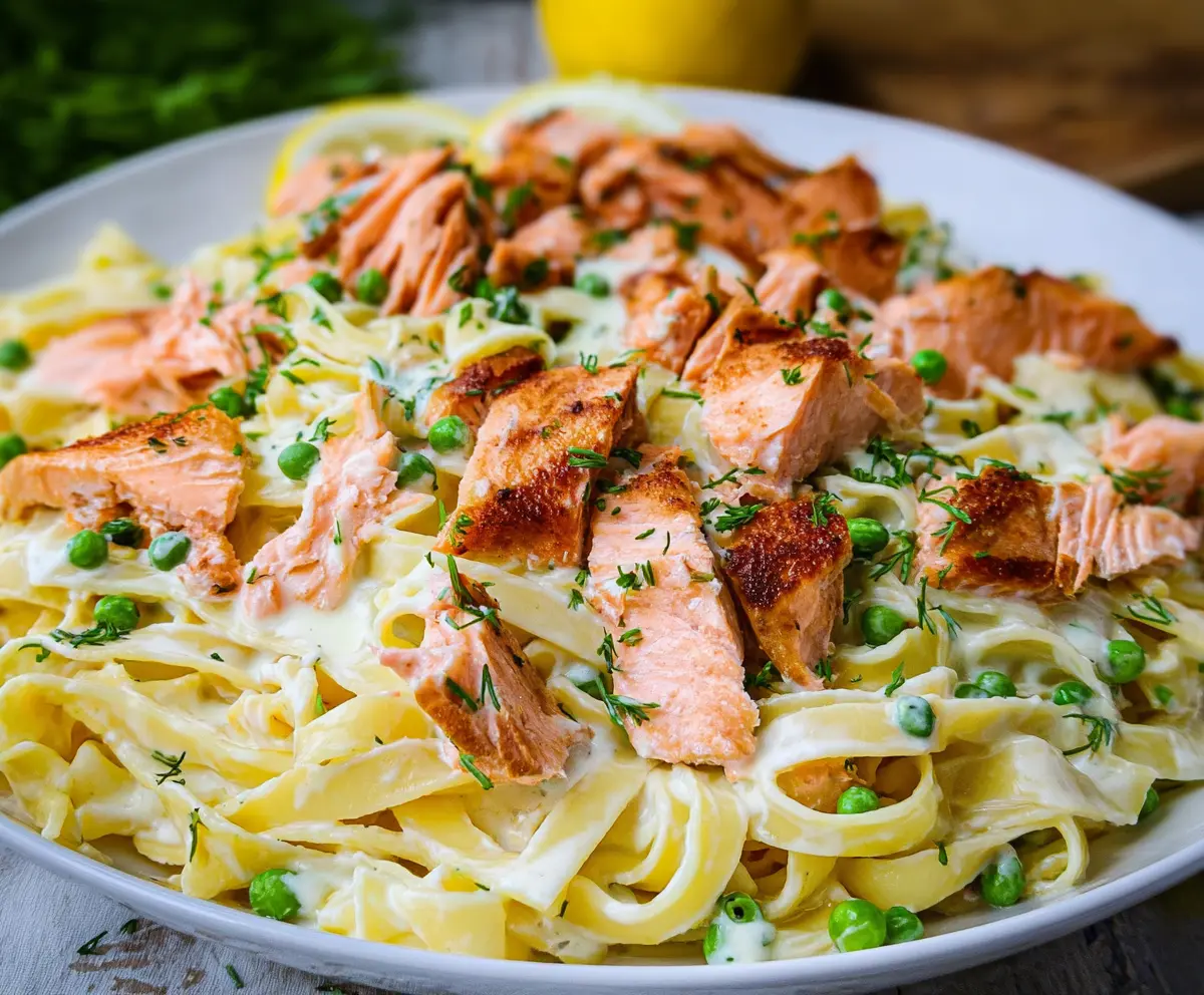 Creamy Lemon Salmon Pasta