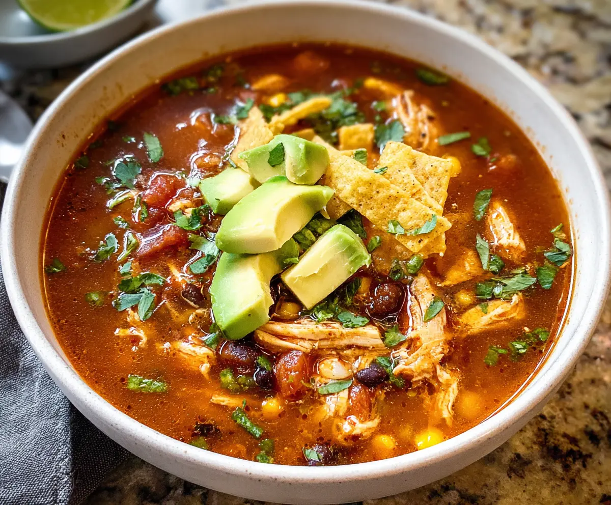 Easy Savory Chicken Tortilla Soup