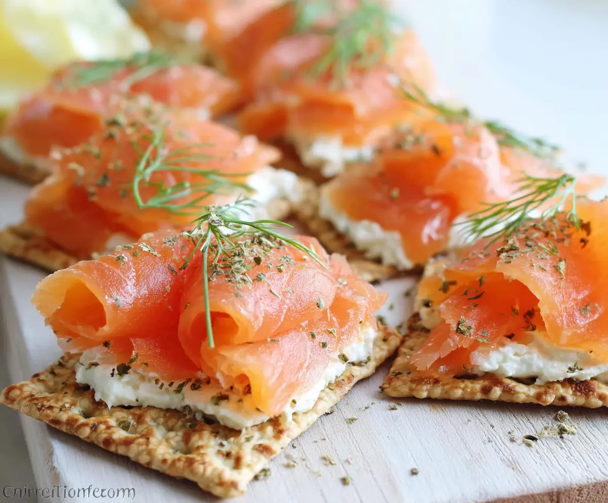 Easy Smoked Salmon Cream Cheese Crackers