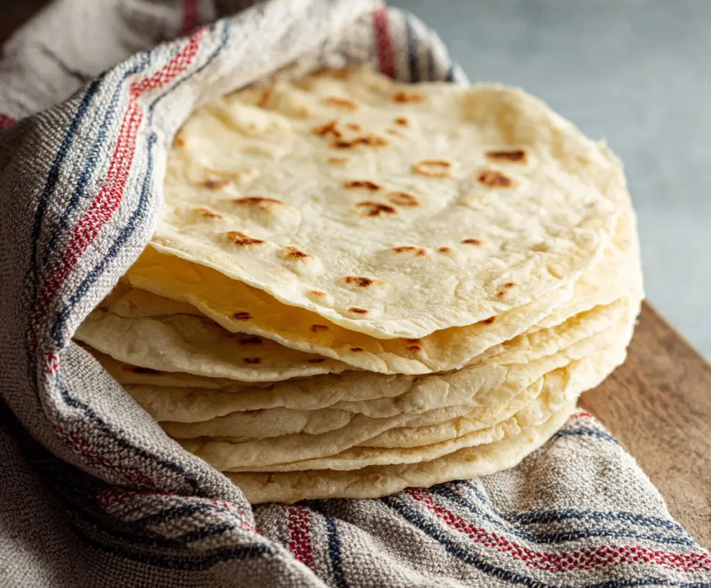 Homemade sourdough discard tortillas made with 4 simple ingredients for an easy and delicious recipe.