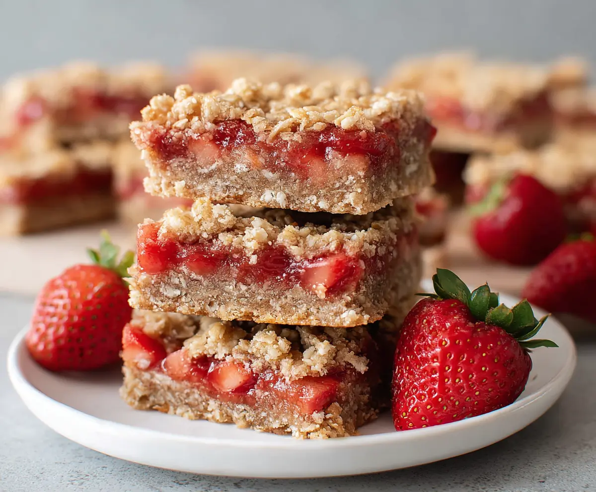 Healthy Vegan Strawberry Oat Bars