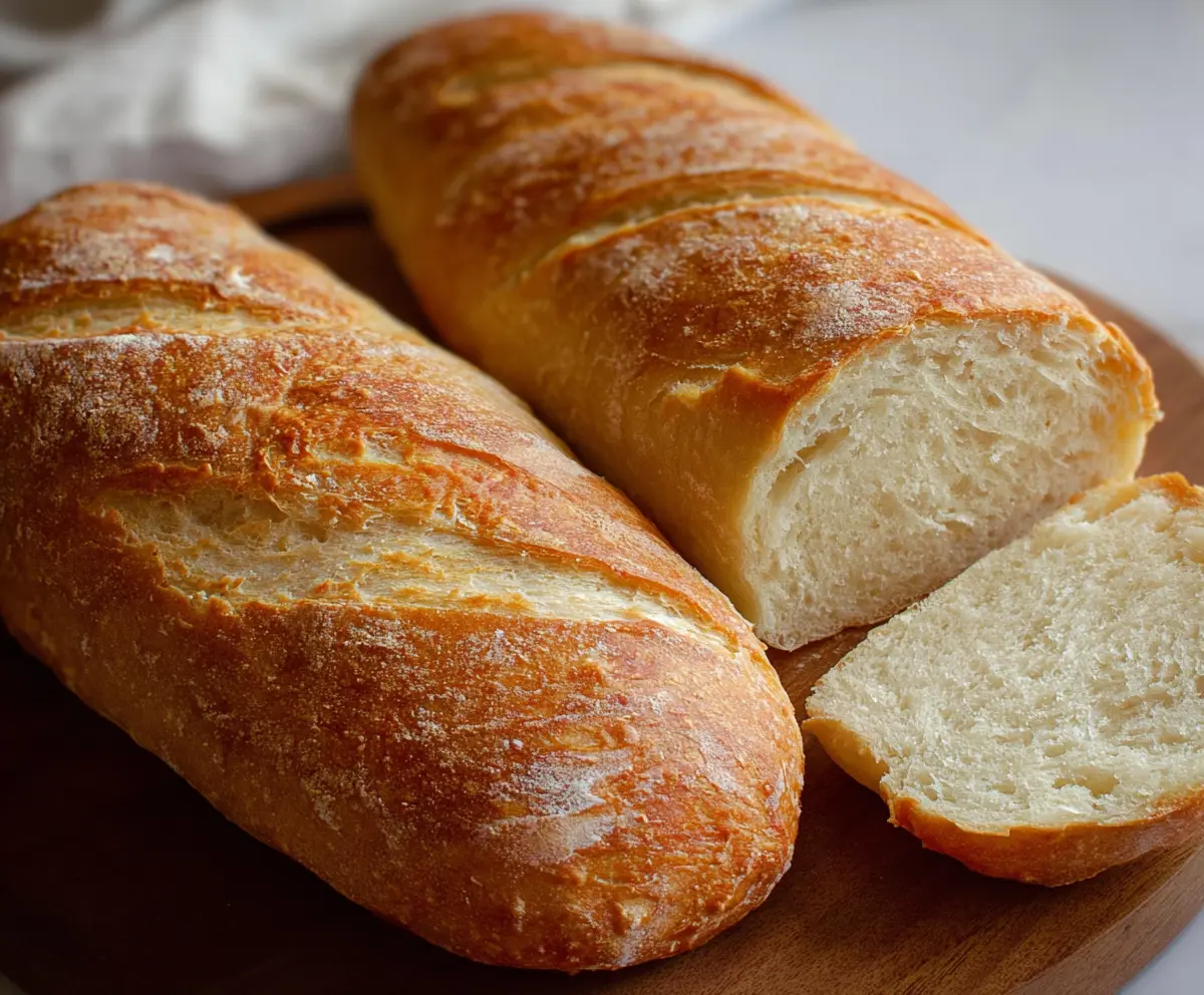 Homemade Quick Sourdough Discard French Bread fresh from the oven, showcasing a golden crust and rustic texture.