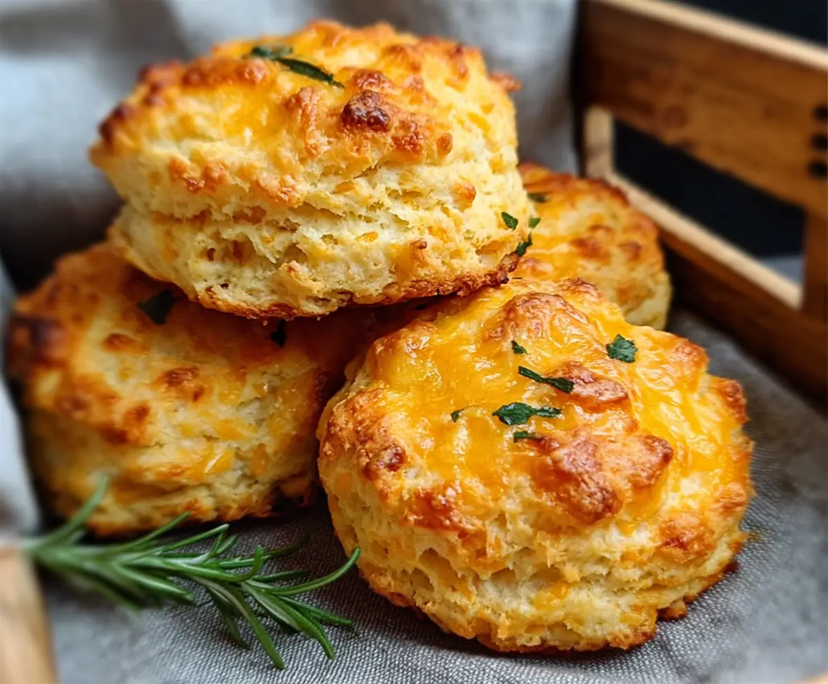 Easy Sourdough Cheddar Biscuits