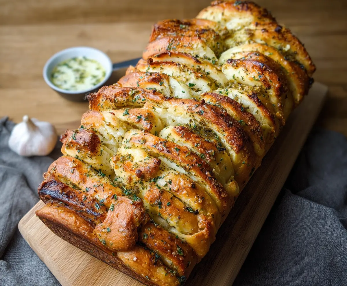 Easy Sourdough Garlic Pull Apart Bread